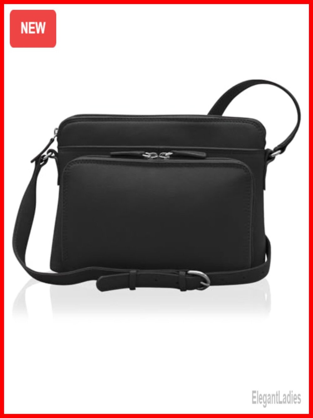 Genuine Leather Crossbody Bag RFID Blocking Wallet Organizer Adjustable Strap